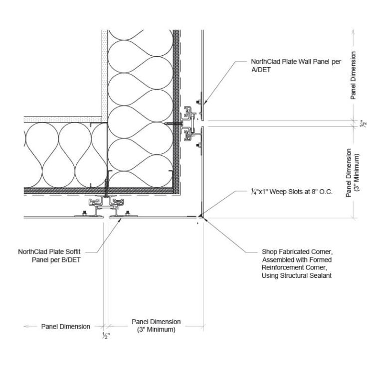 Extrusion Mounted Aluminum Plate Floating - Inboard Insulation - NorthClad